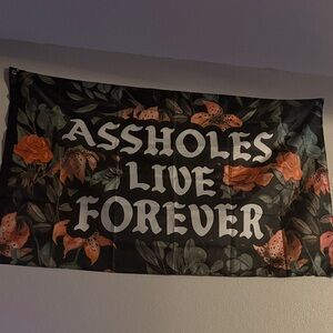 Floral Black Wall Tapestry